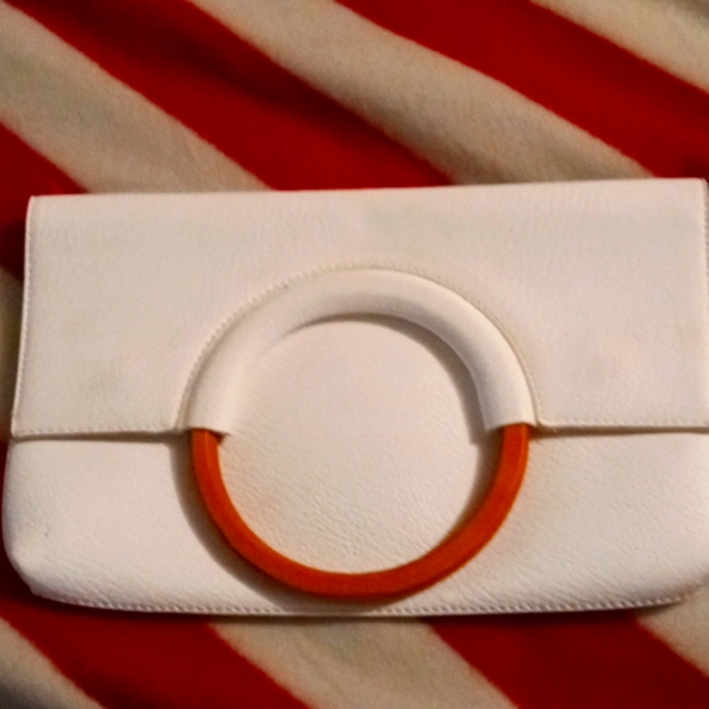 White leather clutch